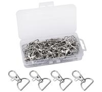 YEDJFFIYO 50 PCS Lobster Clasps, Keyring Clip with 3 Size, Key Chain Hooks with D Ring for Bags, Lanyard Clips, Key Rings, Puppy Chains