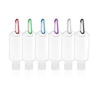 YEDJFFIYO 50ml 5PCS Refillable Travel Bottles, Portable with Hook, Clear, Leakproof, Transparent, Reusable, Perfect for Hand Sanitizers, Disinfectant Alcohol, Liquids, Travel, Camping, Daily Use