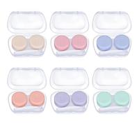 YEDJFFIYO 6 PCS Contact Lens Cases, Portable Contact Lens Case, Mini Eyes Contact Lens Container, Eyes Contact Lens Box with Tweezers Wearing Stick for Travel & Daily Use(6 Colors)