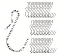 YEDJFFIYO 60 PCS 1 Inch Mini S Hooks for Hanging S Shaped Hanging Hooks Stainless Steel S Hooks Metal Mini Ornament Hooks for Crafts Jewelry Hanging Pot Plants, Silver
