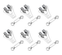 YEDJFFIYO 6Sets Trouser Fasteners Hook and Bar, Silver Hook and Eye Fastenings, Sew on Eye Fastener Closures for Repairing Trousers, Sewing, Dress, Skirts, Arts & Crafts Project