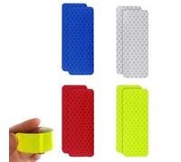 YEDJFFIYO 8 Pack High-Vis Safety Stickers - Self-Adhesive Reflective Tape for Vehicles, Bikes & Helmets | Waterproof Warning Strips for Night Visibility on Clothing & Equipment