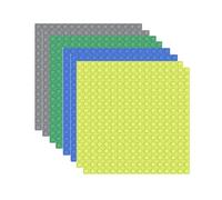 YEDJFFIYO 8pcs Lego baseplate, 12.8 x 12.8 cm, four color palettes, suitable for children aged three and up: green, blue, gray & light green