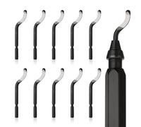 YEDJFFIYO Deburring Tool Set, Metal Handle Hand Deburrer with 10 Replacement Blades, 360° Rotating for Plastic, 3D Printing, Metal, Aluminium, PVC, Steel