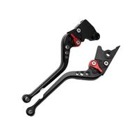 YEDWEW Motorbike Brake Levers Motorcycle Handlebar Brake Clutch Levers Hand Bar for Ya&ma&ha for FZS600 Fazer TDM900 Bulldog BT1100(Black Red Long)