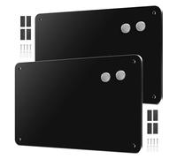 YedZen 2Pcs 44.5x29cm Magnetic Board for Wall, A3 Black Stainless Steel Magnetic Notice Board Display Magnetic Letter Numbers, Photos, Magnet Metal Board for Wall for Fridge, Cubicle, Cabinet, Kitchen