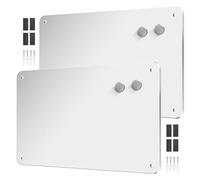 YedZen 2Pcs 44.5x29cm Magnetic Board for Wall, White Stainless White Magnetic Notice Board Display Magnetic Letter Numbers, Photos, Magnet Metal Board for Walls for Fridge, Cubicle, Cabinet, Kitchen