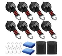 YedZen 8PCS Heavy Duty Suction Cups, Vacuum Sucker Cups Hook with Dust Cap and S Hooks, Multipurpose Suction Cups Anchor for Car, Van, Truck, Boat, Awning, Tarp, Home, Outdoor, Camping