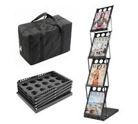 YedZen A4 Brochure Display Stand, 4 Pockets Portable Folding Magazine Rack