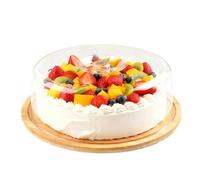 YedZen Cake Stand with Dome Lid, 10 inch Cake Stand With Lid, Wooden Cake Display Stand with Cover, Cake Dome, Cake Plate for Wedding, Birthday, Party