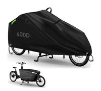 YedZen Cargo Bike Cover, 600D 285x65x115cm Universal Cargo Bicycle Cover, Waterproof Outside Two-Wheeled Bike Covers with Reflective Strips, Handles, Keyhole, Buckle