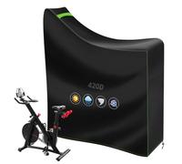 YedZen Exercise Bike Cover, 420D Oxford PU Waterproof Spin Bikes Covers, Outdoor Indoor Spin Bike Heavy Duty Cover, Anti Rain Dustproof Vertical Protective Cover for Upright Bicycle