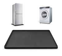 YedZen Fridge Silicone Mat, 60x60cm Anti-Slip Washing Machine Mat with 0.8inch Raised Edge, Washing Machine Drip Tray Floor Protector for Wine Cabinet Mini Fridge, Dryer, Refrigerator, Coffee Machin