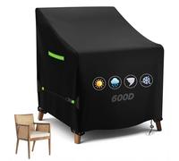 YedZen Garden Chair Cover, 600D PVC Coating Waterproof Stacking Chair Covers 89x89x120/89cm with Drawstring, Anti-UV Windproof Outdoor Chair Cover for Patio Chair Stackable Chair Adirondack