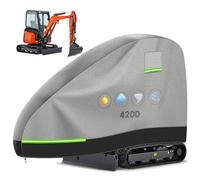 YedZen MiNi Excavator Cover, 420D Heavy Duty PU Waterproof with Zipper, Reflective Strip, Vent Window, Bottom Clasps, Drawstring, Windproof UV Resistant Rain Dust for 800-1600kg