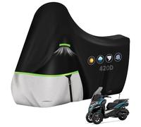 YedZen Motorbike Cover for Piaggio MP3, 420D Oxford Motorcycle Cover for Waterproof UV Protective, Outdoor Universal Protection Covers for Piaggio MP3 Vespa GTS GTV GT Super Soprt (Without Trunk)