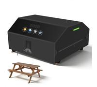 YedZen Picnic Table Cover, L 183 cm x W 145 cm x H 76 cm, Protective Cover for 8 People, Integrated Picnic Table, 600D Waterproof Protective Cover, Garden Furniture, Picnic Table, Bench Set Fixed