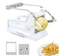 YedZen Potato Chipper, French Fries Cutter with 8 mm and 12mm Steel Blades, Stainless French Fry Cutter, Chip Cutter with 2 Chip Sizes and Handle