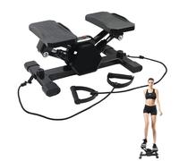 YedZen Steppers for Exercise, Stair Stepper with Resistance Bands, LCD Monitor, Noise-Absorbing Pad, Non-Slip Pedal, Mini Stepper Exercise Machine, Black V-Shape Step Machine Exerciser for Home