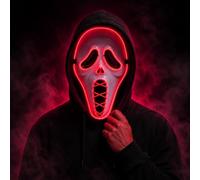 Yee Rossly Ghost Face Mask Scream Led Halloween Mask Light-Up Scary Mask | Halloween Costume Party Masquerade Cosplay Accessories