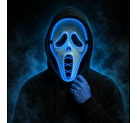 Yee Rossly Ghost Face Mask Scream Led Halloween Mask Light-Up Scary Mask | Halloween Costume Party Masquerade Cosplay Accessories