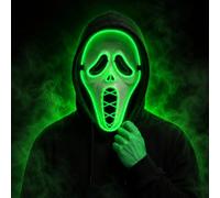 Yee Rossly Ghost Face Mask Scream Led Halloween Mask Light-Up Scary Mask | Halloween Costume Party Masquerade Cosplay Accessories
