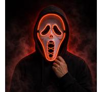 Yee Rossly Ghost Face Mask Scream Led Halloween Mask Light-Up Scary Mask | Halloween Costume Party Masquerade Cosplay Accessories