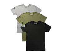 Yee Yee Apparel Essential T-Shirts for Men 3pk - Men’s T-Shirt Bundle with Crew Neck Plain Tees in Black, Grey, and Green, Essentials Bundle, XL