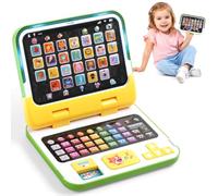 Yeeammk 2-in-1 Kids Laptop and Tablet, Interactive Learning Toy, Ages 1-3