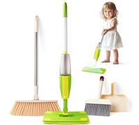 Yeeammk Kids Cleaning Toy Set Age 3+ with Spray Mop & Kids Broom Dustpan Set for Toddlers Montessori Toys Pretend Play Learning Gift for Boys Girls