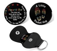 Yeeaulpa Step Dad Gifts Pocket Hug Easter Gifts for Stepdad Gift for Stepped Up Dad Gift Bonus Dad Easter Basket Fillers Keyring Birthday Present from Daughter Son Valentines Fathers Day Christmas