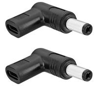 Yeebline 2PCS USB Type C to 5V DC5521 Power Connector Charger Adapter, 90 Degree Angled Female USB C to Male DC 5.5mm x 2.1mm Converter Charging Plug for Router, Speaker (5V to DC 5.5x2.1mm)