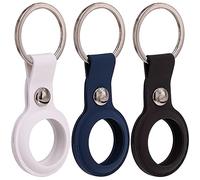 Yeebline 3-Pack Anti-Lost for AirTags Case, Silicone Protective Case Cover Compatible with AirTag Tracker Key Finder Phone Finder with Keychain Carabiner - White, Blue, Black