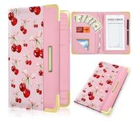 YeeCASE Server Book, Waiter Wallet in High Quality Leather, with Money Pocket and Zipper Pouch, Restaurant Waitstaff Organizer Fits Server Apron and Receipt Holder (Cherry)