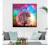 Yeecer 5D DIY Diamond Painting Kits,Colorful Moon Tree 16x16in Diamond Painting for Adults Kids Cross Stitch Full Drill Crystal Embroidery Diamond Dot Art Pictures Home Wall Decor Round Drill,40x40cm