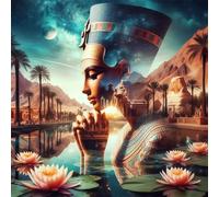 Yeecer Egyptian Vintage Diamond Painting Kits for Adults,5D Landscape Lotus Diamond Art Kits,Round Full Drill DIY Painting by Numbers Crystal Embroidery Pictures for Home Wall Decor (40x40 inch)