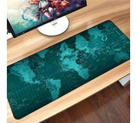 Yeecer Green World Map Mouse Pad Gaming XXL Large Mouse Mat (36x16x0.08 inch Washable Keyboard Pad Laptop Desk Mat,Mouse Pad with Anti-Slip Rubber Base,Extended Mouse Pad for Office & Home