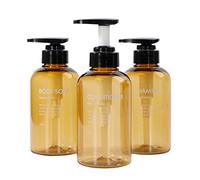 Yeeco Brown Shampoo and Conditioner Dispenser, Shampoo Dispenser 10oz/300ml, Shampoo and Conditioner Bottles 3 Packs, Shampoo Bottles Refillable for Bathroom, Kitchen, Hotel