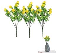 Yeeda 2 Pieces Artificial Lemon Branches, 3 Pieces Lemon Decor, Artificial Lemon Branch, 14 Inch Yellow Artificial Lemon for Kitchen, Party, Farmhouse, Centrepiece, Home Decoration