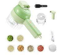Yeeda Portable Electric 4-in-1 Vegetable Cutter Set, Portable Mini Chopper, Garlic Chopper, Onion Cube Cutter, Vegetable Cucumber Cutter