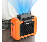 Yeedie Portable Waist Clip Fan, 6000mAh Personal Rechargeable Neck Fan up to 16H, Strong Airflow, 3 Speed, Hand Free Battery Operated Belt & Necklace Fan for Working Hiking Fishing