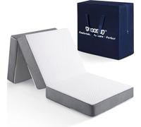 Yeeeasy Trifold Mattress (75”x25”x4”) with Washable Cover, Foldable Mattress for Floor Travel with Carry Bag, Medium Firm, Soft, Portable for Overnight Guests and Camping, Single