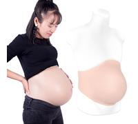 YEEFAIRY Full Silicone Fake Pregnant Belly Artificial Prosthetic Pregnancy Prop Dress Up for Theatre Actor Performance Costume Film Realistic Maternity Cosplay (5-7 Months S Size, Ivory White)