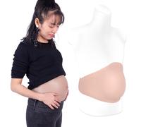 YEEFAIRY Full Silicone Fake Pregnant Belly Artificial Prosthetic Pregnancy Prop Dress Up for Theatre Actor Performance Costume Film Realistic Maternity Cosplay (2-4 Months M Size, Beige)