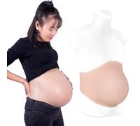 YEEFAIRY Full Silicone Fake Pregnant Belly Artificial Prosthetic Pregnancy Prop Dress Up for Theatre Actor Performance Costume Film Realistic Maternity Cosplay (5-7 Months M Size, Beige)