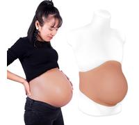 YEEFAIRY Full Silicone Fake Pregnant Belly Artificial Prosthetic Pregnancy Prop Dress Up for Theatre Actor Performance Costume Film Realistic Maternity Cosplay (5-7 Months S Size, Bronze)