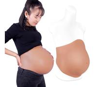 YEEFAIRY Full Silicone Fake Pregnant Belly Artificial Prosthetic Pregnancy Prop Dress Up for Theatre Actor Performance Costume Film Realistic Maternity Cosplay (8-10 Months S Size, Bronze)