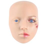 YEEFAIRY Professional 3D Silicone Reusable Makeup Training Mannequin Set Portable Practice Manikin Face Board & 2 Pairs of Realistic Eyeballs Head Prosthetic for SFX Tattoo Beauty Beginner (Fair Skin)
