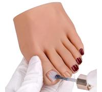 Yeefairy Realistic Silicone Fake Half Foot Female Nursing Mannequin Foot with 524 Pcs Nails, Practice Model Acrylic Nails Art Training Toes Soft Prosthetic Manicure Tool Tattoo (Left, Bronze)