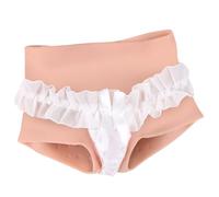 YEEFAIRY Silicone Crossdresser Contouring Underwear Realistic Briefs with Artificial Female Appearance & Function for MTF Transgender Cross Dressing Cosplay Pants (Beige, M Size)